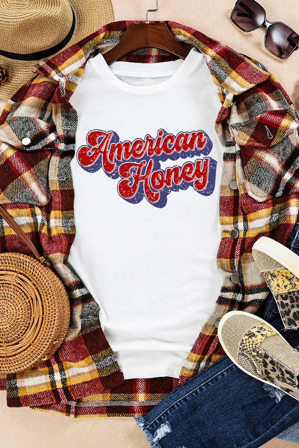 American Honey Cuffed Sleeve Tee