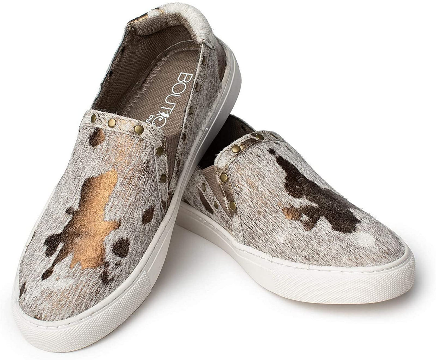 Corkys Womens Pine Top Hair On Slip On Fashion Sneaker (Bronze, 8)