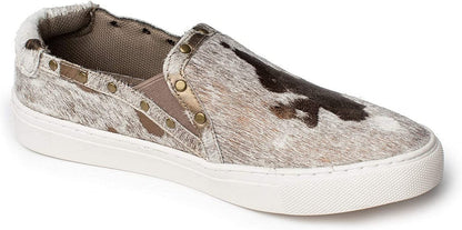 Corkys Womens Pine Top Hair On Slip On Fashion Sneaker (Bronze, 8)