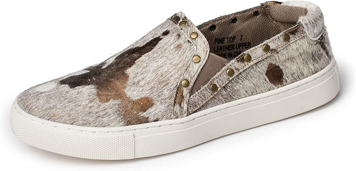 Corkys Womens Pine Top Hair On Slip On Fashion Sneaker (Bronze, 8)