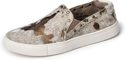Corkys Womens Pine Top Hair On Slip On Fashion Sneaker (Bronze, 8)